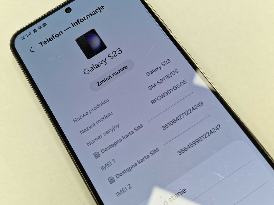 Samsung Galaxy S23/ 8GB/ 128GB/ Phantom Black/ Grade C + ładowarka