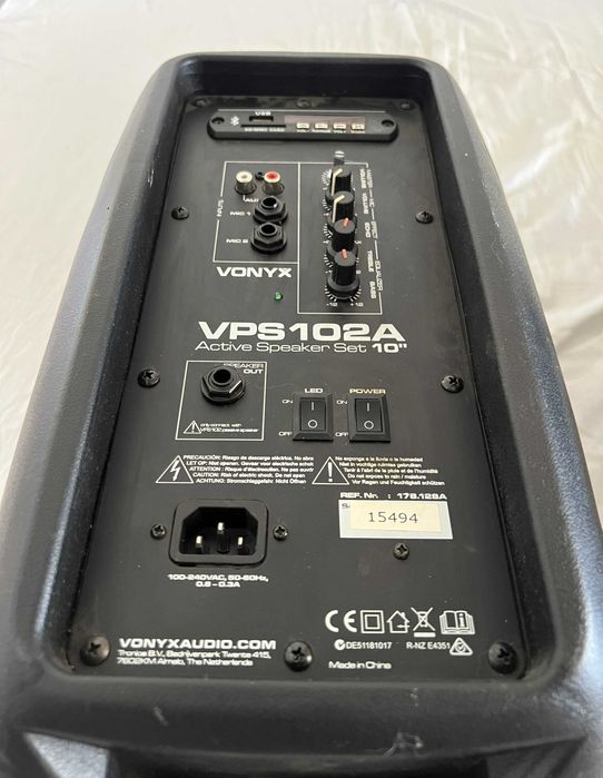 Par Colunas Ativas Vonyx VPS102A 10" 600W – Bluetooth/USB/SD