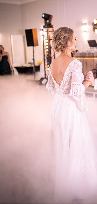 Suknia ślubna boho koronka