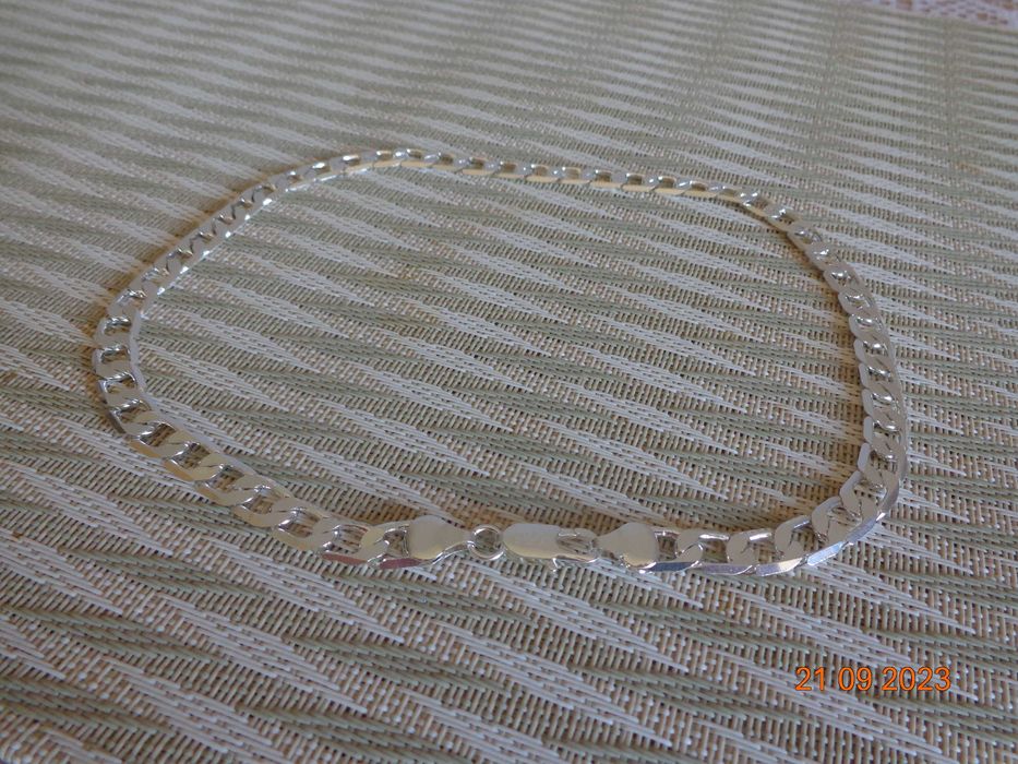 Łańcuszek posrebrzany pancerka 12mm x 55cm