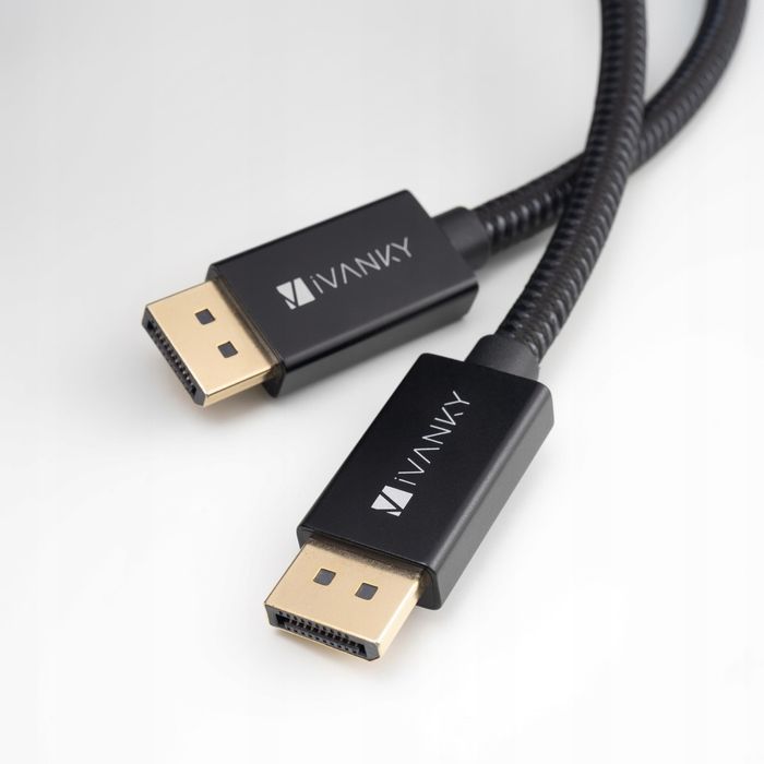 kabel DisplayPort  ivanky 8K 2metry czarny oplot
