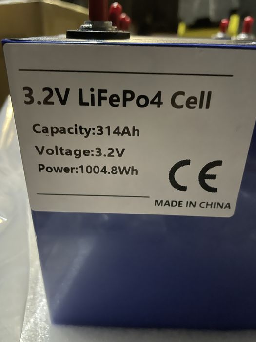 Акумулятори комірки LiFePo4 Eve Cornex Catl Desay 314 280