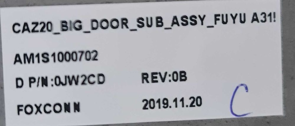 Bottom Base original Dell Latitude 7480 DPN 0JW2CD (NOVA)