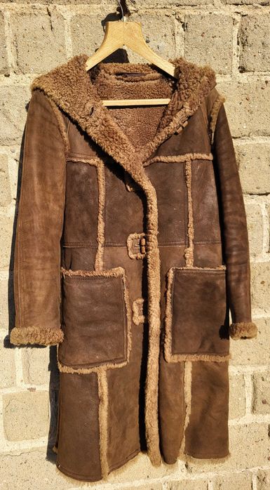 Kożuch damski z kapturem - vintage