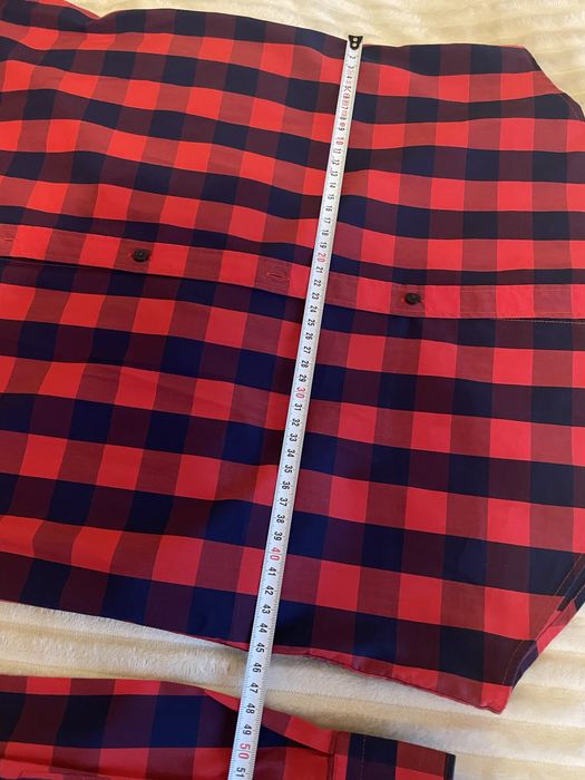 Koszula NOWA ZARA unisex roz. 38 Slim w kratkę granatowo-czerwona