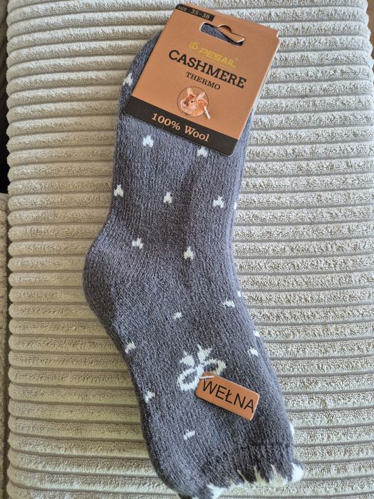 Skarpetki szare wełniane