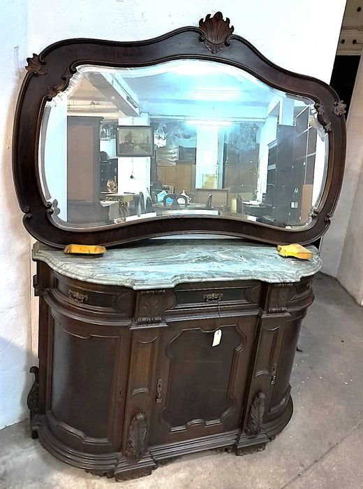 Mural Com Espelho em Madeira