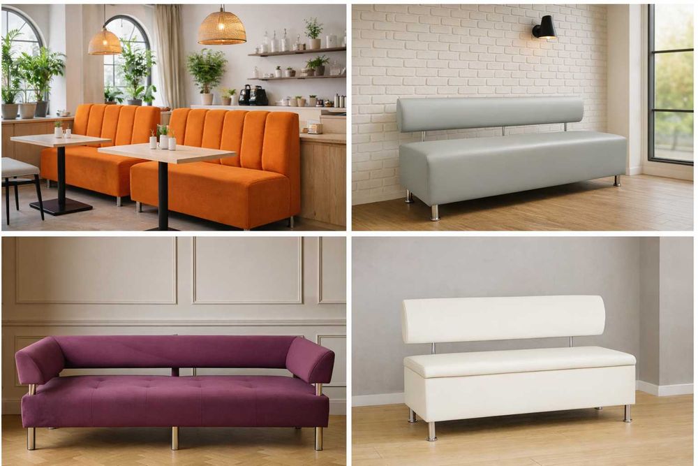 Диваны ожидания от 100 до 200 см для офиса, СТО, больниц, кафе ОПТОМ