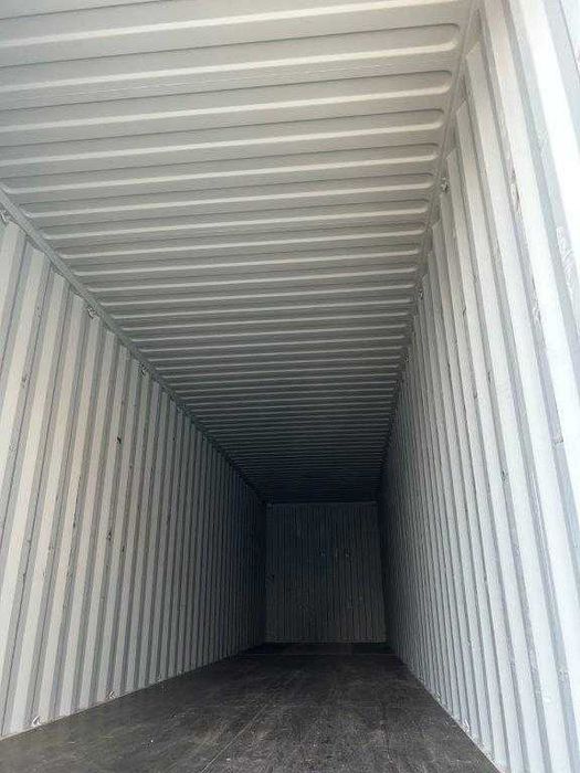 Kontener morski 40'HC, nowy, One Way, jasnoszary.