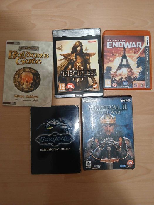 Gry PC zestaw MEDIEVAL II TOTAL WAR Premierowe BALDURS GATE Disciples III Kolekcja