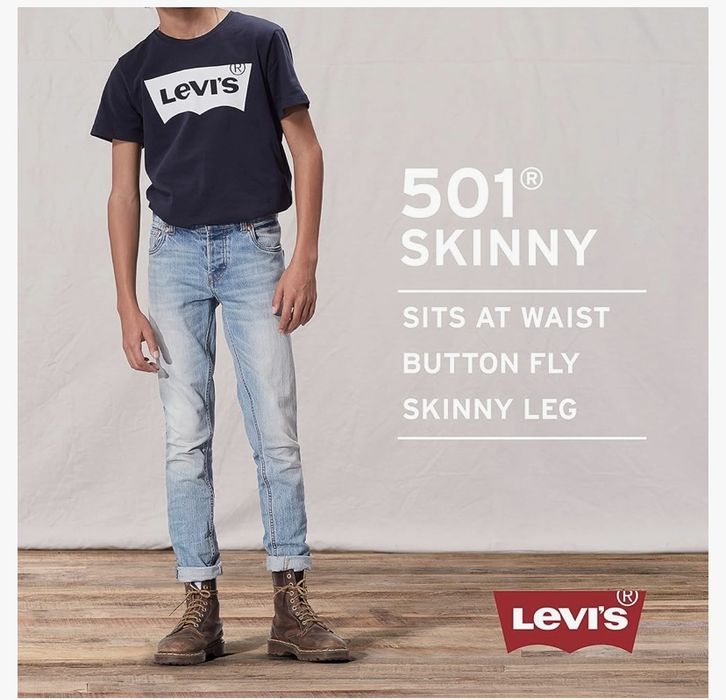 Levi‘s 501 skinny 140 на 8- 10 років джинси джинсы