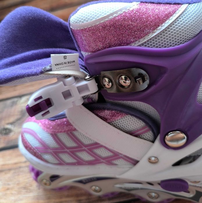 Rolki dla dziewczynki, regulowane ze świecącymi kołami