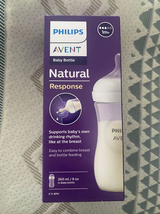 Пляшечка для годування Philips 260мл
з соскою 0-1 місяць, нова