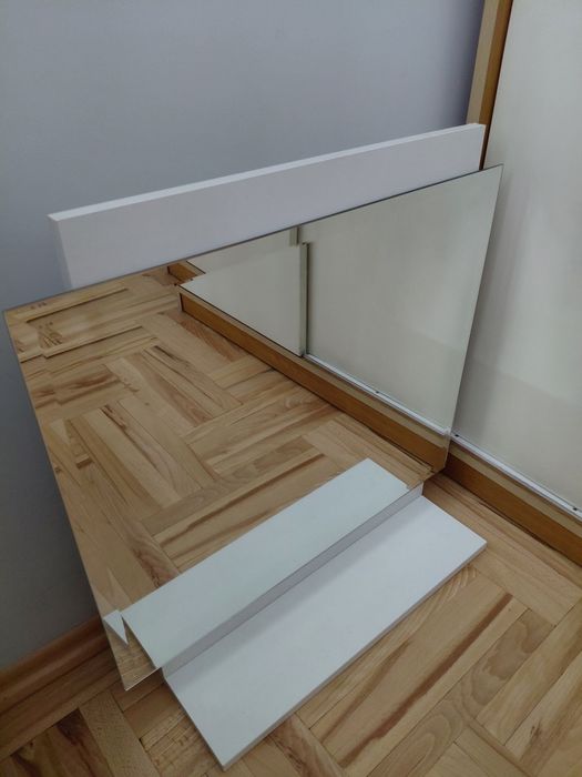 Lustro do łazienki z półką biale 60x50 cm