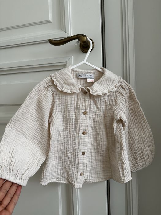 Prześliczna bluzka - koszula ZARA 104 styl retro vintage, jak muślin