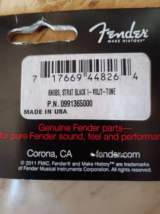 Fender Volume & Tone Knobs Set Black