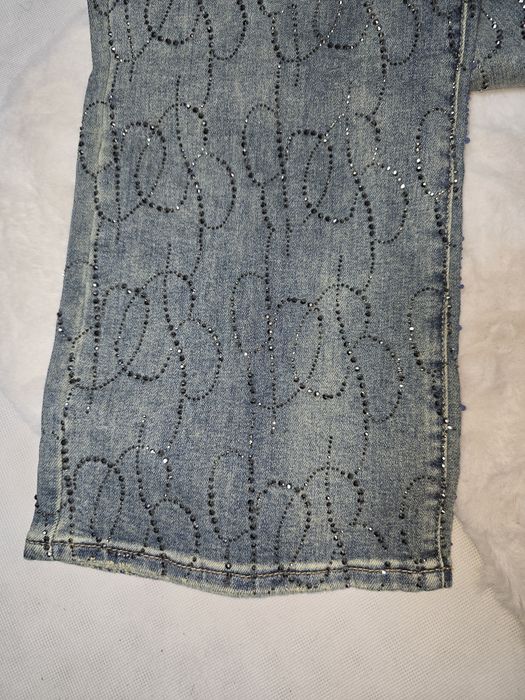 Zjawiskowe Jeansy szwedy Biżuteryjne Cyrkonie błyszczące kryształki lu