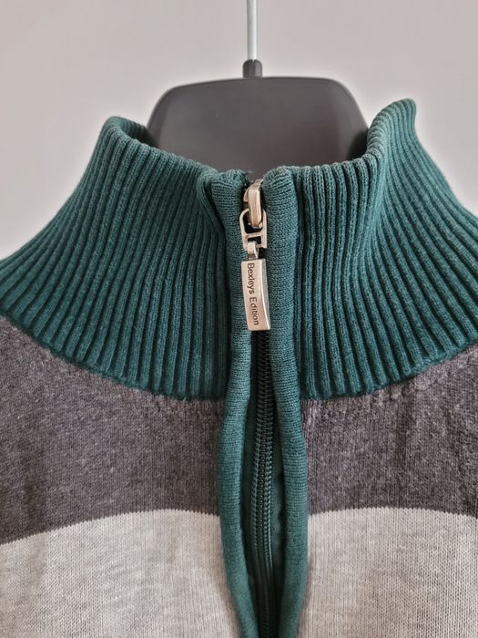 M 48  Bexleys Edition sweter męski ze stójką sweter z suwakiem pod szy