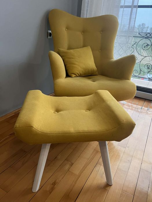 Fotel uszak żółty