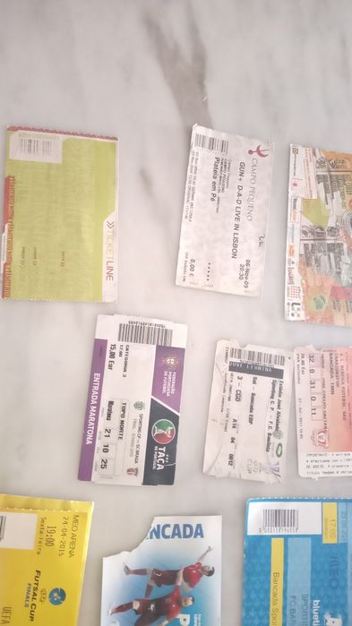 Conjunto de 14 Bilhetes Antigos de Futebol/Futsal/Outros