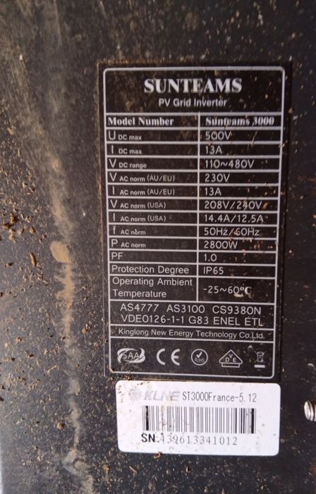 Inversor Solar Sunteams 3000W