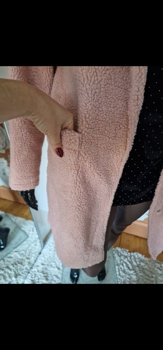 Kurtka na wiosnę Teddy  Róż  Puder lekki  S/M