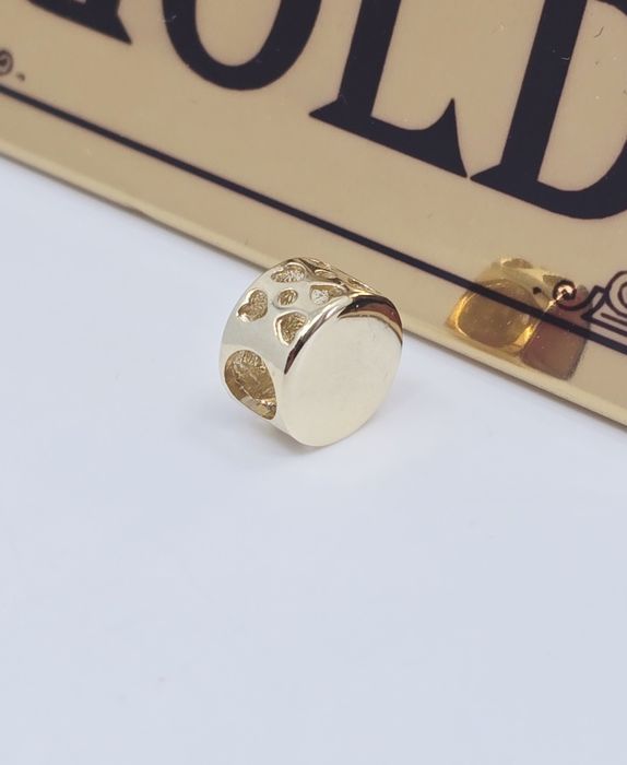 Złoty charms możliwość graweru próba 585 14k