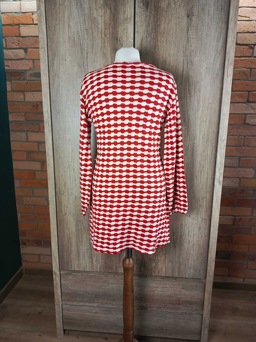 Zara sukienka damska mini w kratkę czerwona retro casual 38 M