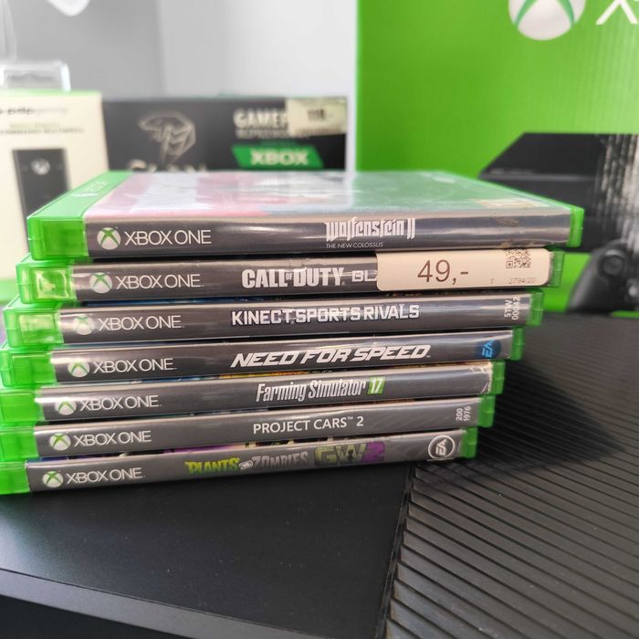 XBOX ONE+USB 3x pad, 7x gra, pilot, klawiatura,KINECT,panel chłodzący