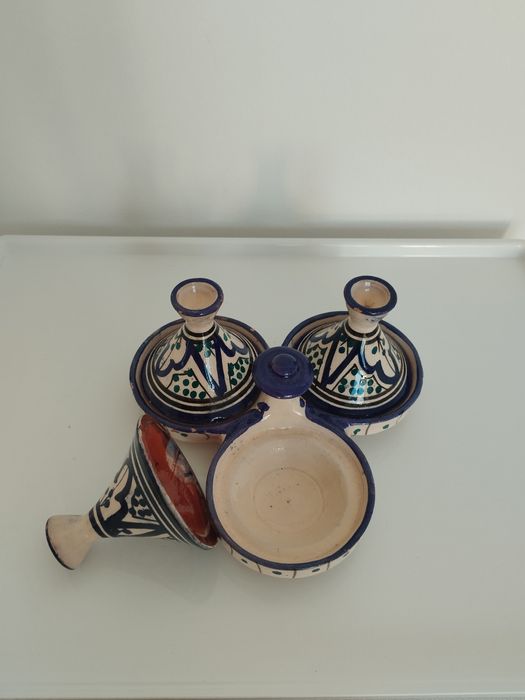 Conjunto triplo de mini tajines Marroquinos (vintage)