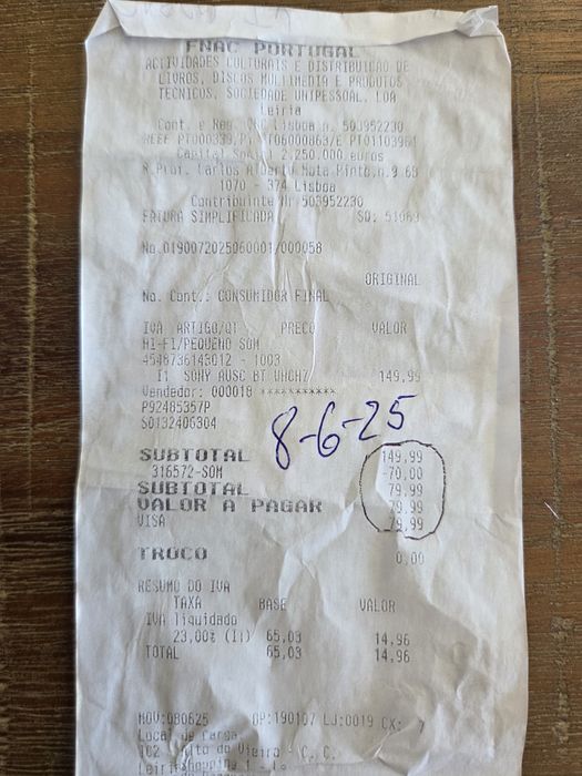 Vendo auscultadores novos Sony