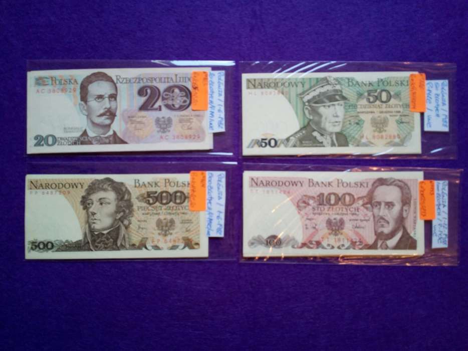 Notas da POLÓNIA * 4 notas diferentes * Novas UNC