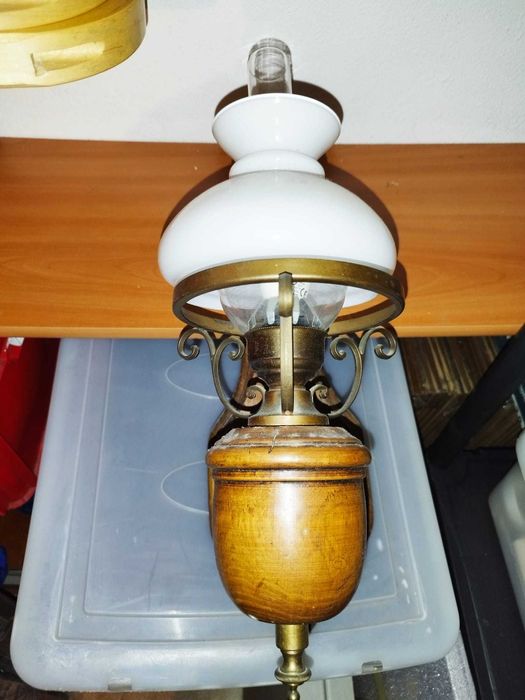 Candeeiros VINTAGE - conjunto de 3 - Cobre/Madeira/lamparina