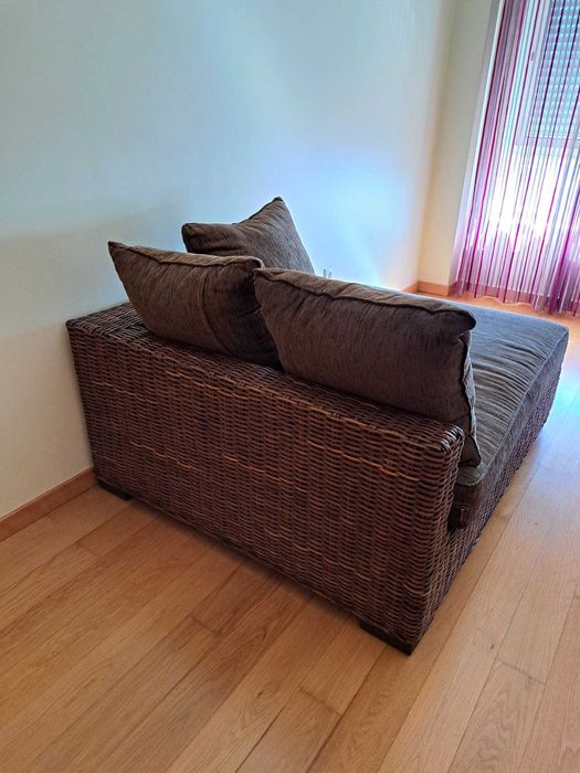 Chaise longue castanha bambu e tecido 120cmX80cm da marca areastore