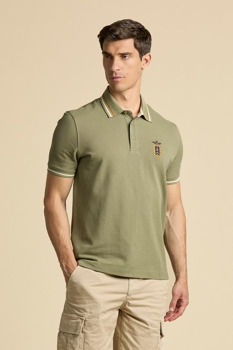 Aeronautica Militare Polo męskie 261PO1914UP00403 – zielona XXL