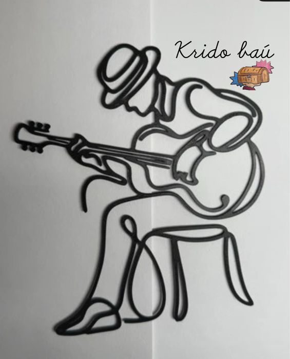 Quadro Silhueta Musico + Viola