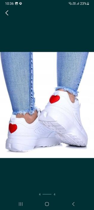 Sneakersy, adidasy na platformie z serduszkiem r 38