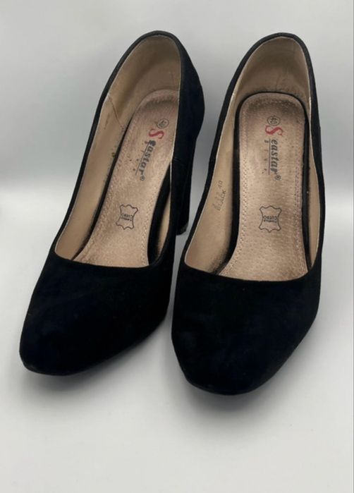 Czarne zamszowe buty damskie Seastar Blue