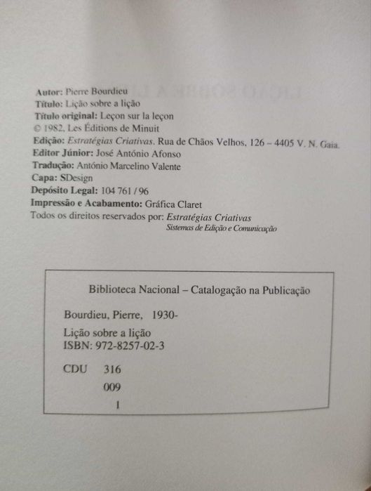 Lição Sobre a Lição - Pierre Bourdieu