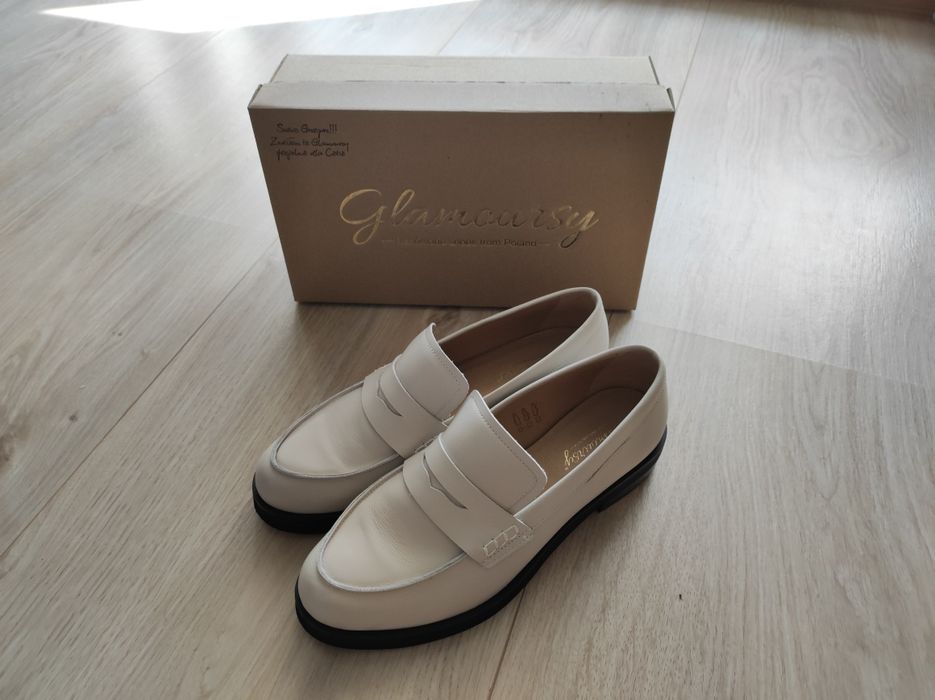 Skórzane mokasyny Over and Out Glamoursy rozmiar 39