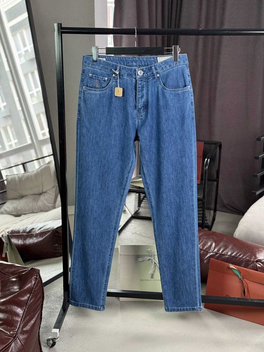 Мужские синие джинсы Brunello Cucinelli классические джинсы d089