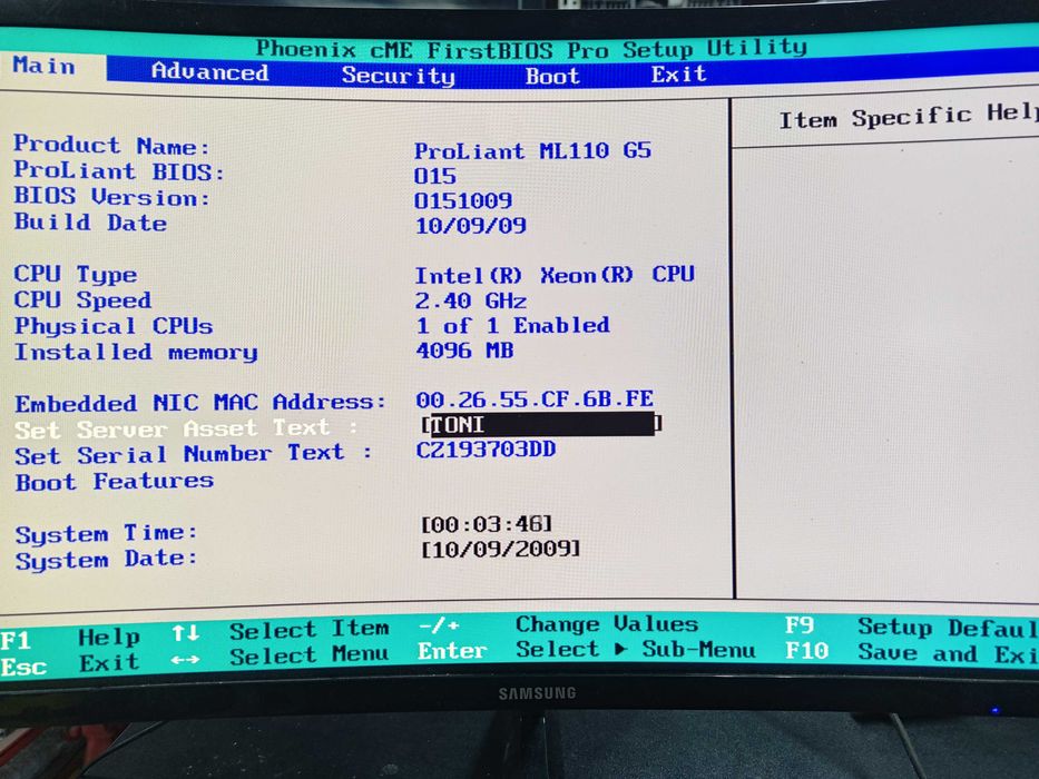 Retro Komputer serwer HP ProLiant ML110