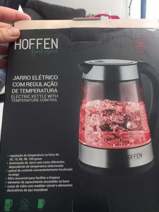 Jarro elétrico com regulação de temperatura 1.7l muda de cor