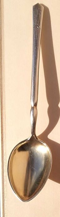 Srebrna łyżeczka srebro 830s M.Aase 9,4g 9,7cm złocona