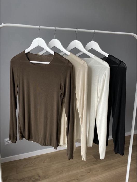 Лонгслів тоненький, лонг з віскозою та кашемиром, італія cashmere blend