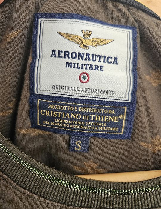 Khaki oliwkowa Bluzka longsleeve Aeronautica militare