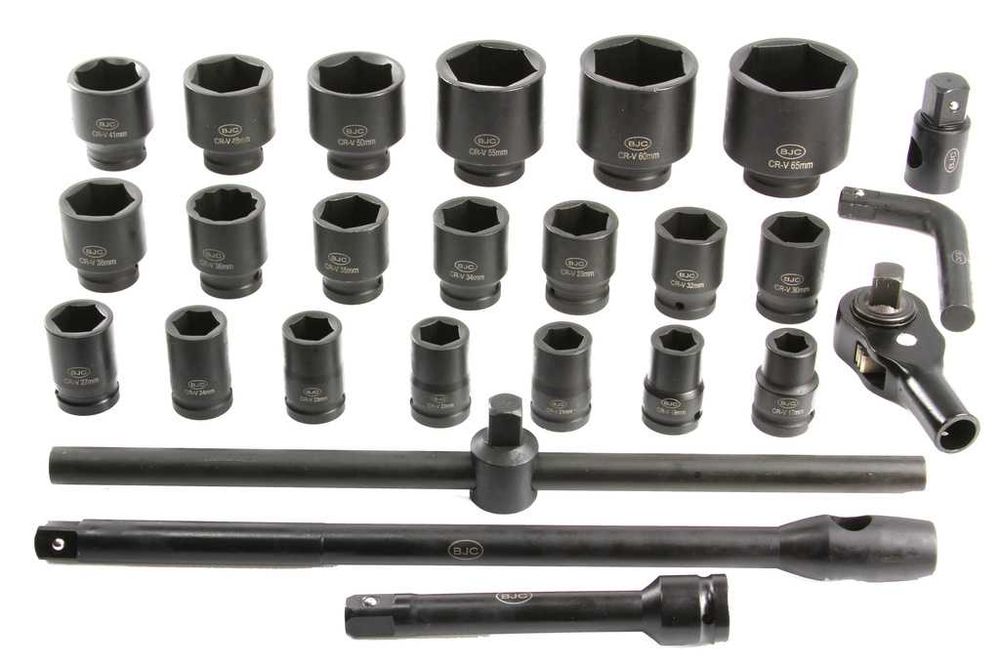 набір ударних головок 3/4-1'' 17-65мм 26шт торцевих M58248 шестигранні