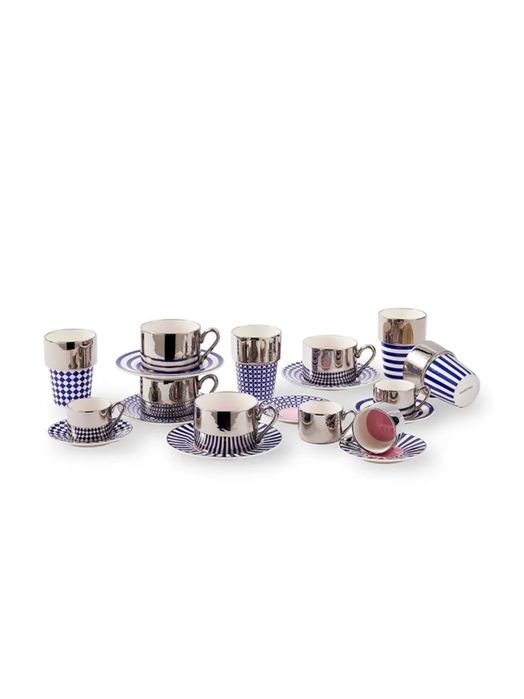 Набор чашек с блюдцами на 4 персоны Pols Potten Aunty 200 ml