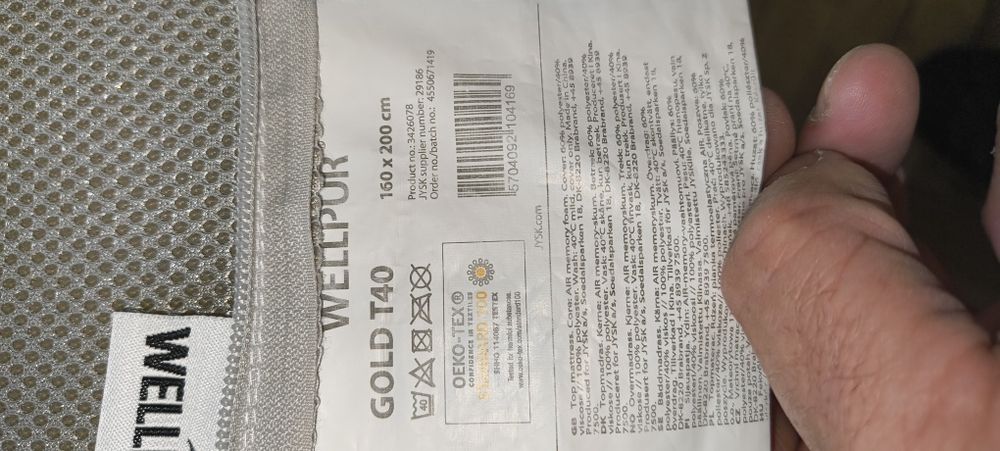 Top materac Vellpur 160x200  GOLD  T40