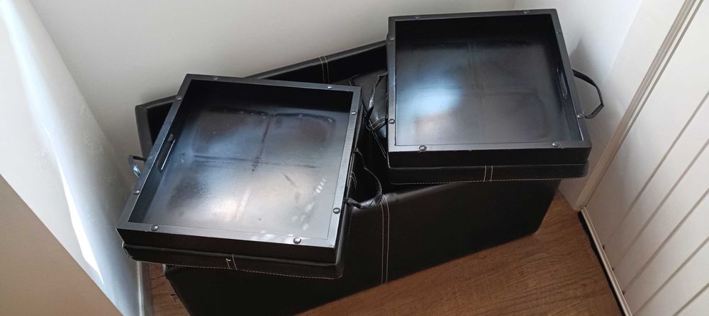 Banco Baú Multiuso em Couro Sintético - Como Novo